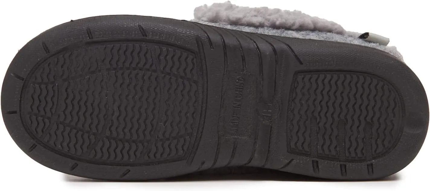 Lucky Brand Boy's Faux Wool A-line House Shoes for Kids, Memory Foam Slippers
