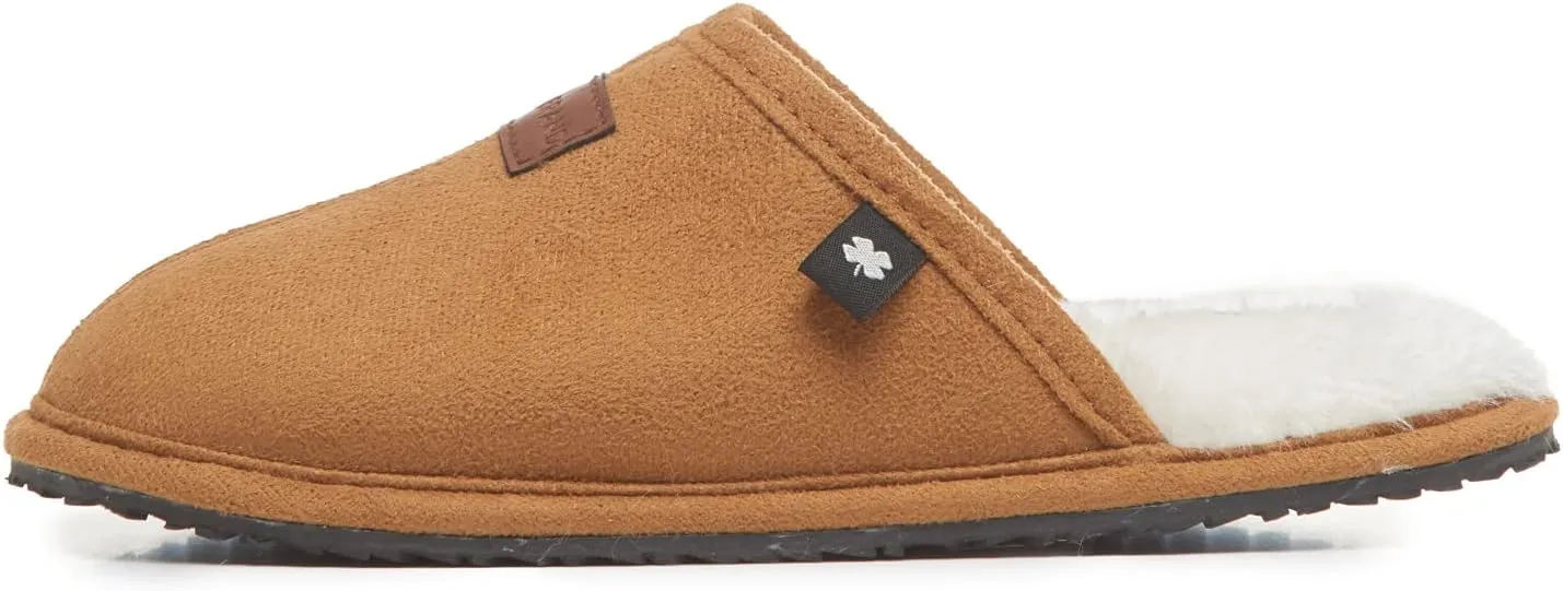 Lucky Brand Boy's Micro-Suede Scuff Slippers, Kids House Shoes with Plush Lining