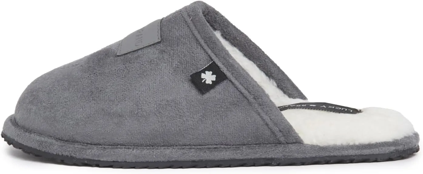 Lucky Brand Boy's Micro-Suede Scuff Slippers, Kids House Shoes with Plush Lining