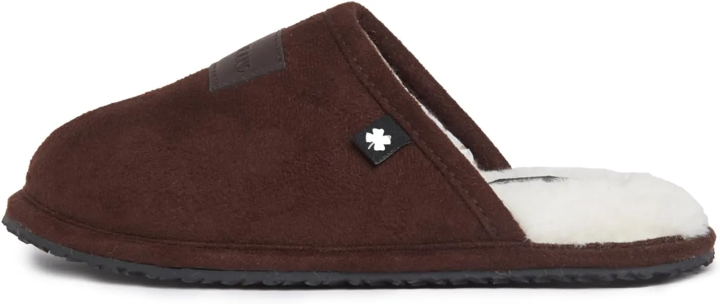 Lucky Brand Boy's Micro-Suede Scuff Slippers, Kids House Shoes with Plush Lining