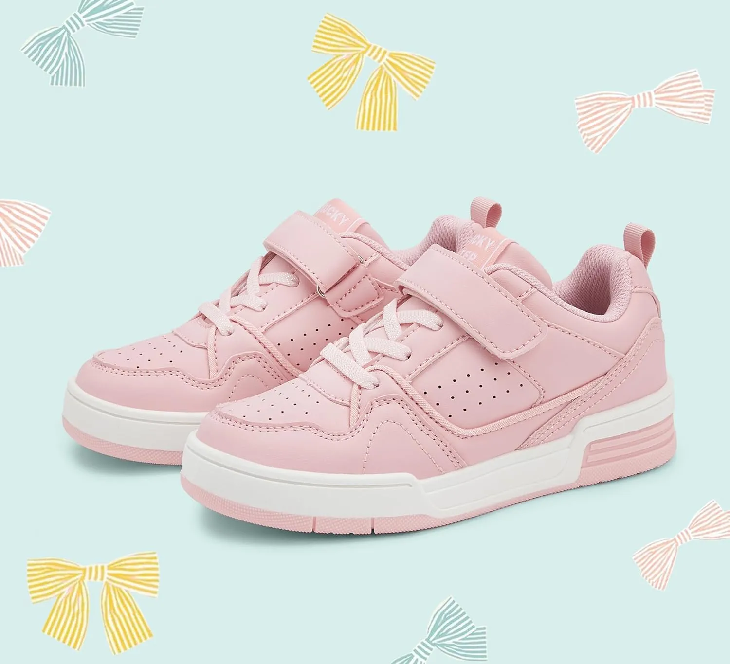 LUCKY STEP Kid's Slip On Sneaker Comfort Casual Running Tennis School Low Top Sneaker Strap Athletic Walking Shoes for Children/Boys/Girls