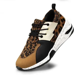 LUCKY STEP Women's High Heel Wedge Sneakers Fashion Cliff Platform Retro Lace Up Casual Shoes