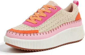 LUCKY STEP Women's Platform Sneakers Rhinestone Fashion Chunky Casual Sparkly Retro Braided Walking Shoes
