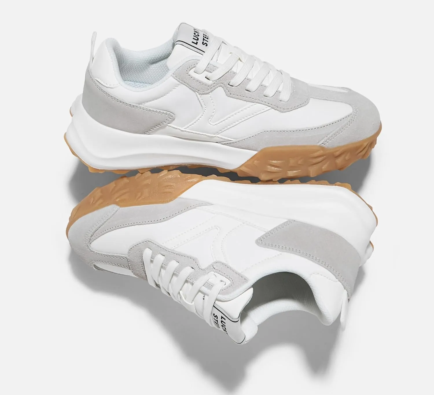 LUCKY STEP Women's Platform Tennis Walking Shoe Retro Chunky Casual Breathable Durable Deluxe Fashion Skate Sneaker