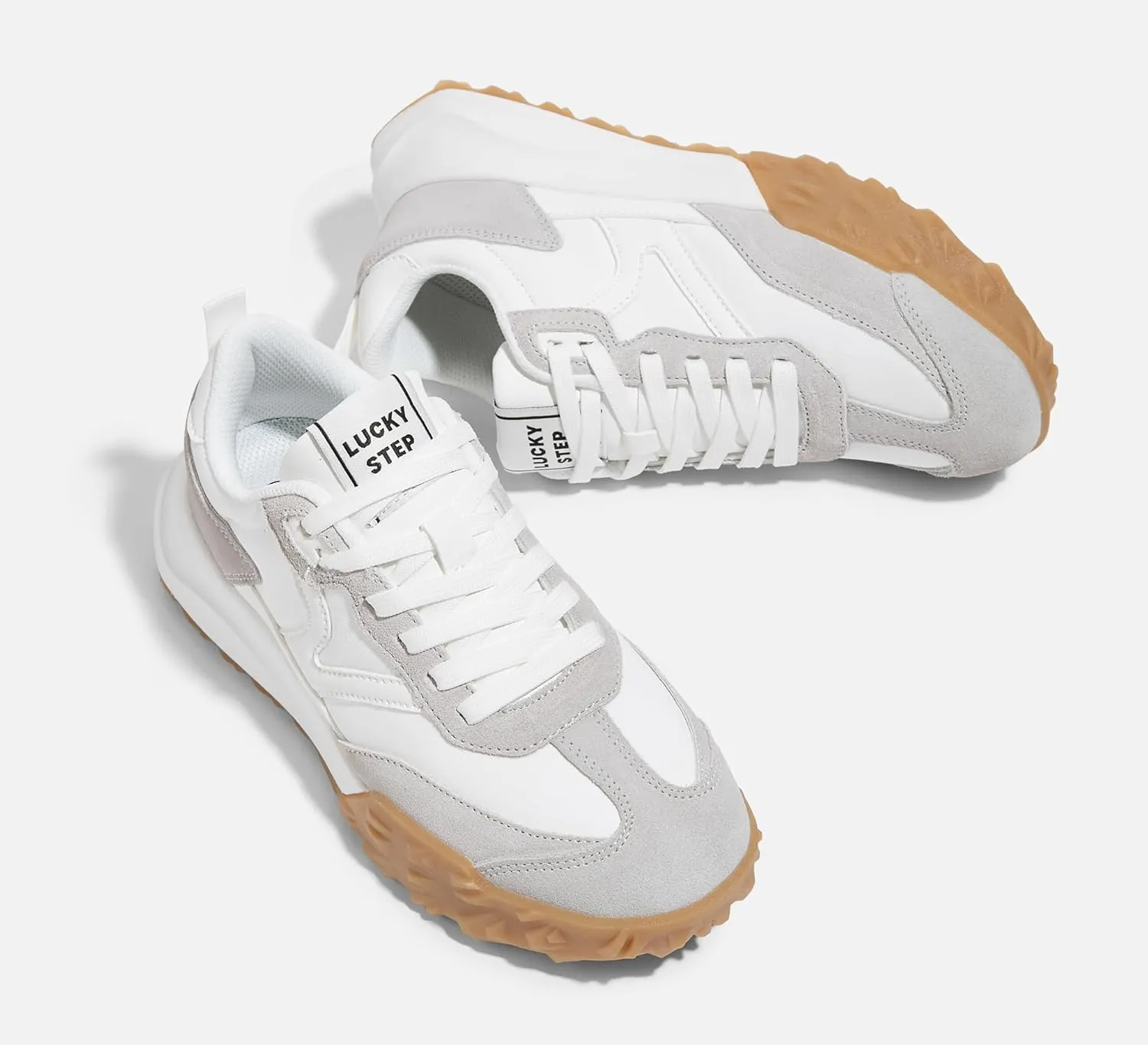 LUCKY STEP Women's Platform Tennis Walking Shoe Retro Chunky Casual Breathable Durable Deluxe Fashion Skate Sneaker