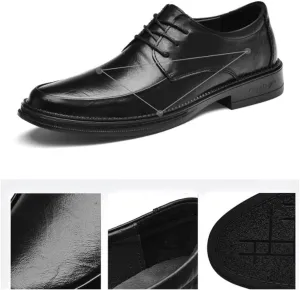 Luxury Men's Lace-up Brogue Wingtip Oxford Classic Business Formal Shoes Black All-Match Casual Leather Shoes