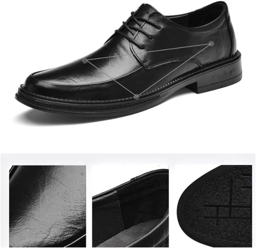 Luxury Men's Lace-up Brogue Wingtip Oxford Classic Business Formal Shoes Black All-Match Casual Leather Shoes