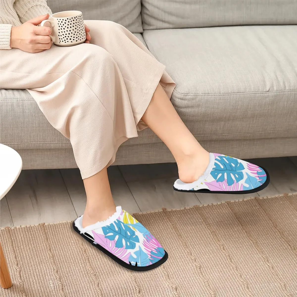 Maple Leaves Rustic Slippers for Women Soft Non-Slip Indoor Slippers Home Slippers
