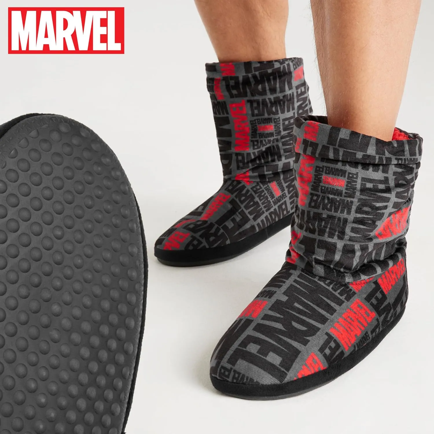 Marvel Men's Slippers Plush Indoor House Shoes Warm Boot Slippers Men Teenagers Size 5-10 Non Slip Sole - Gifts for Him