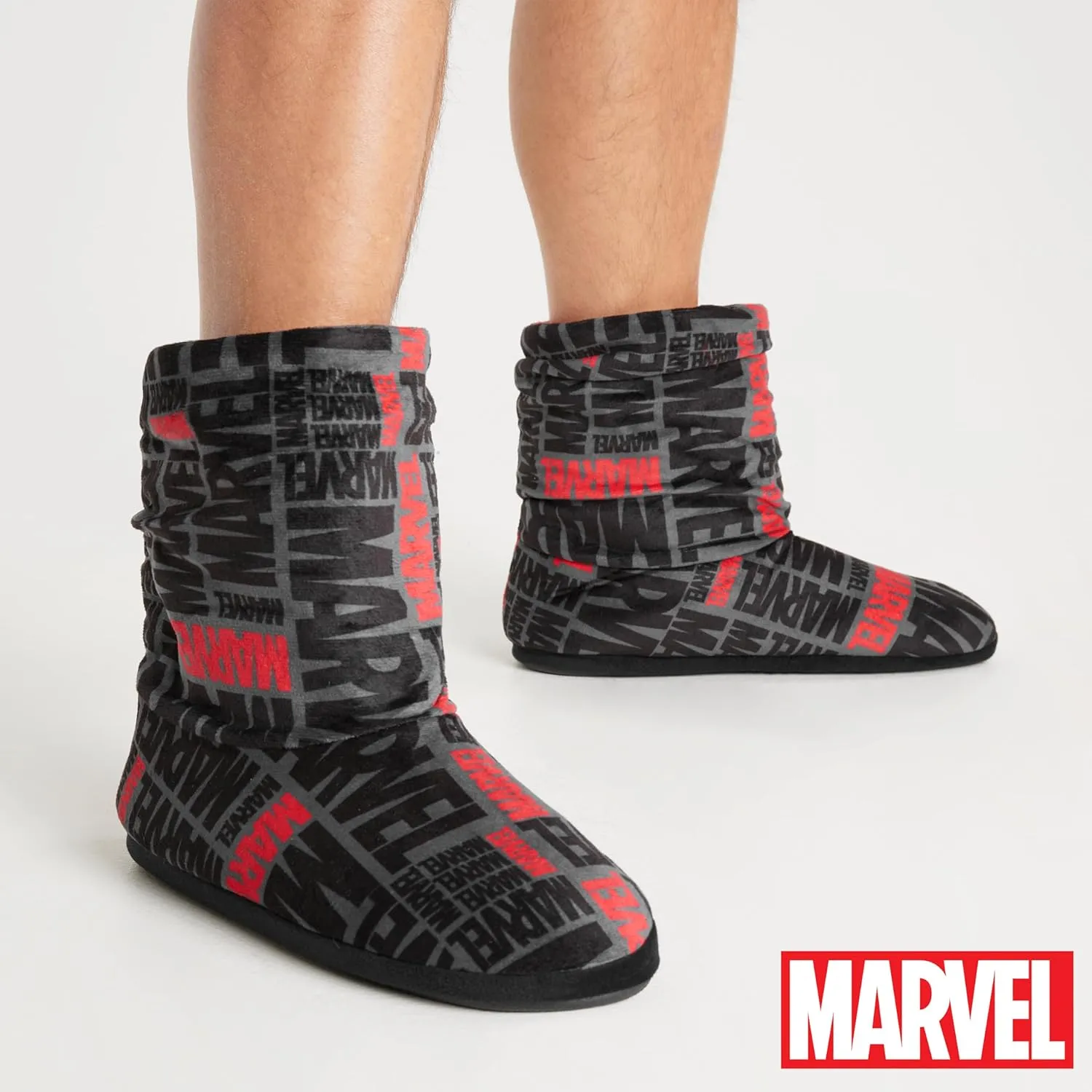 Marvel Men's Slippers Plush Indoor House Shoes Warm Boot Slippers Men Teenagers Size 5-10 Non Slip Sole - Gifts for Him