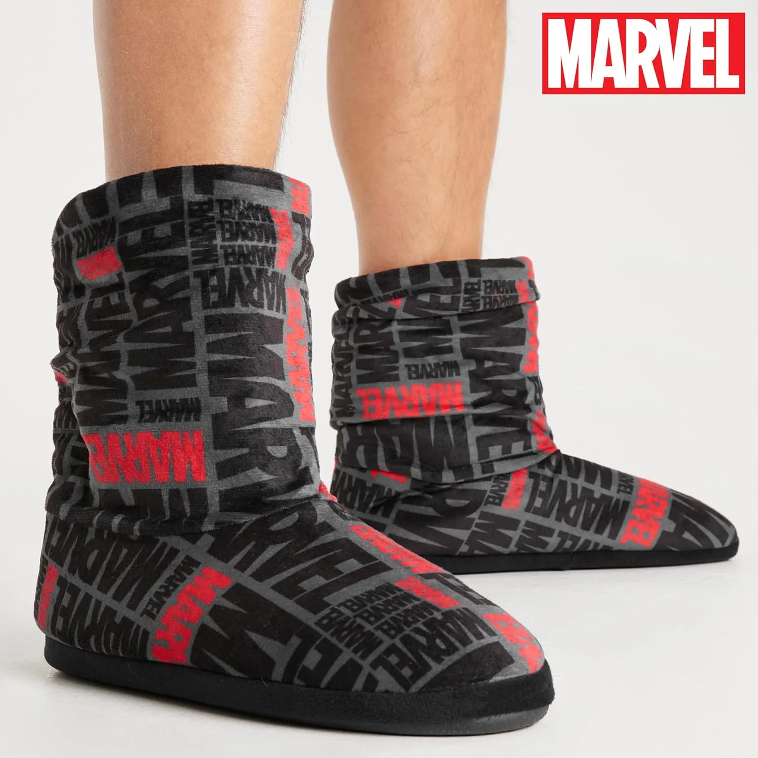 Marvel Men's Slippers Plush Indoor House Shoes Warm Boot Slippers Men Teenagers Size 5-10 Non Slip Sole - Gifts for Him