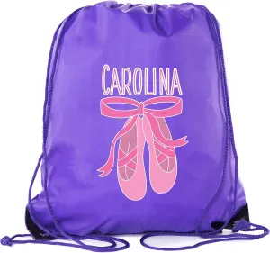 Mato & Hash Custom Dance Bags, Ballet Drawstring Backpacks, Personalized Dance Backpacks for Girls - Purple CE2500Dance S4