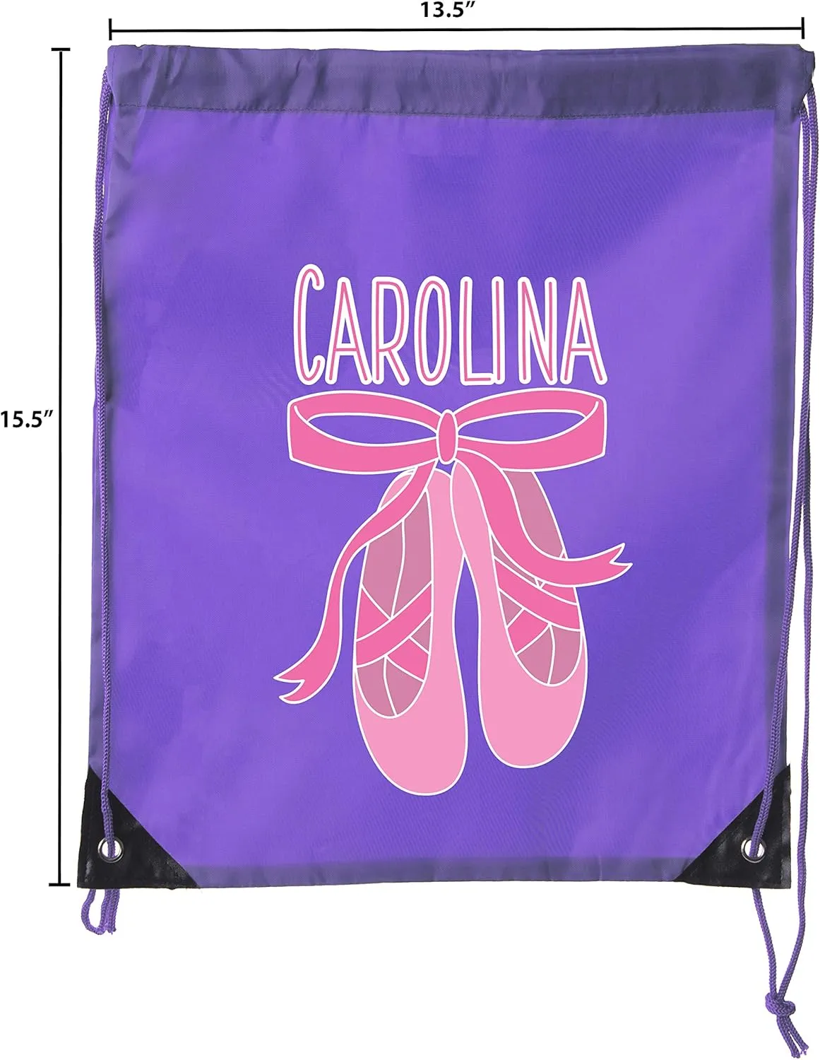 Mato & Hash Custom Dance Bags, Ballet Drawstring Backpacks, Personalized Dance Backpacks for Girls - Purple CE2500Dance S4