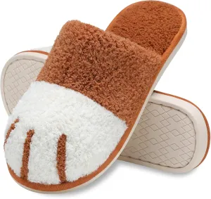 MAXTOP Women's Cat Paw Cozy Slippers Warm Gifts for Women Men with Memory Foam Trendy Cute Fuzzy Winter House Shoes Indoor Outdoor