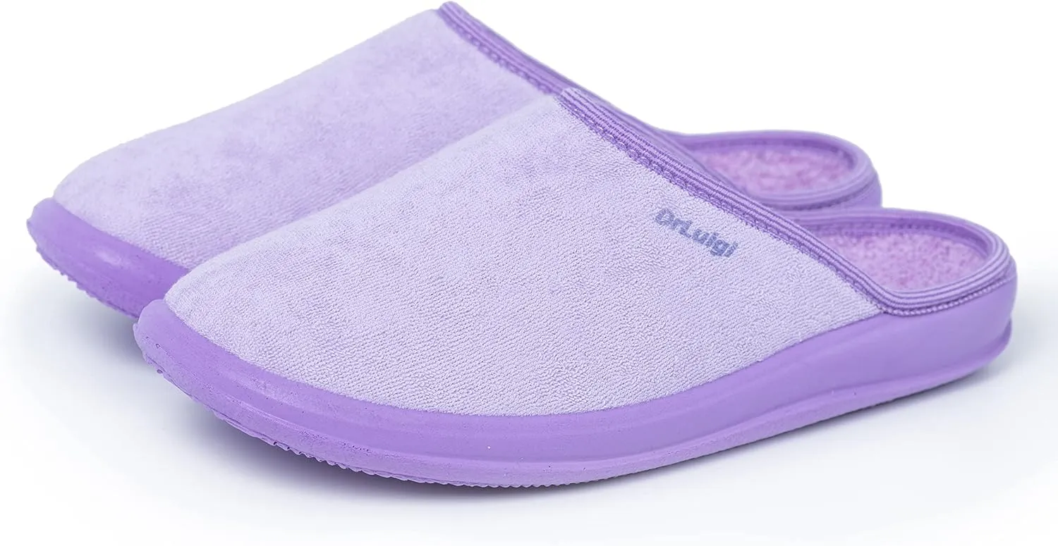 Medical Slippers for Women - Memory Foam Shoes Indoor Outdoor Italian Cotton - Made in EU - Relieves Pressure, Improves Peripheral Blood Circulation