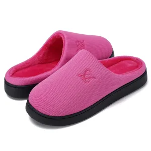Memory Foam Slippers for Women's and Men's Casual House Shoes 9-10 Women/7-8 Men Rose Red