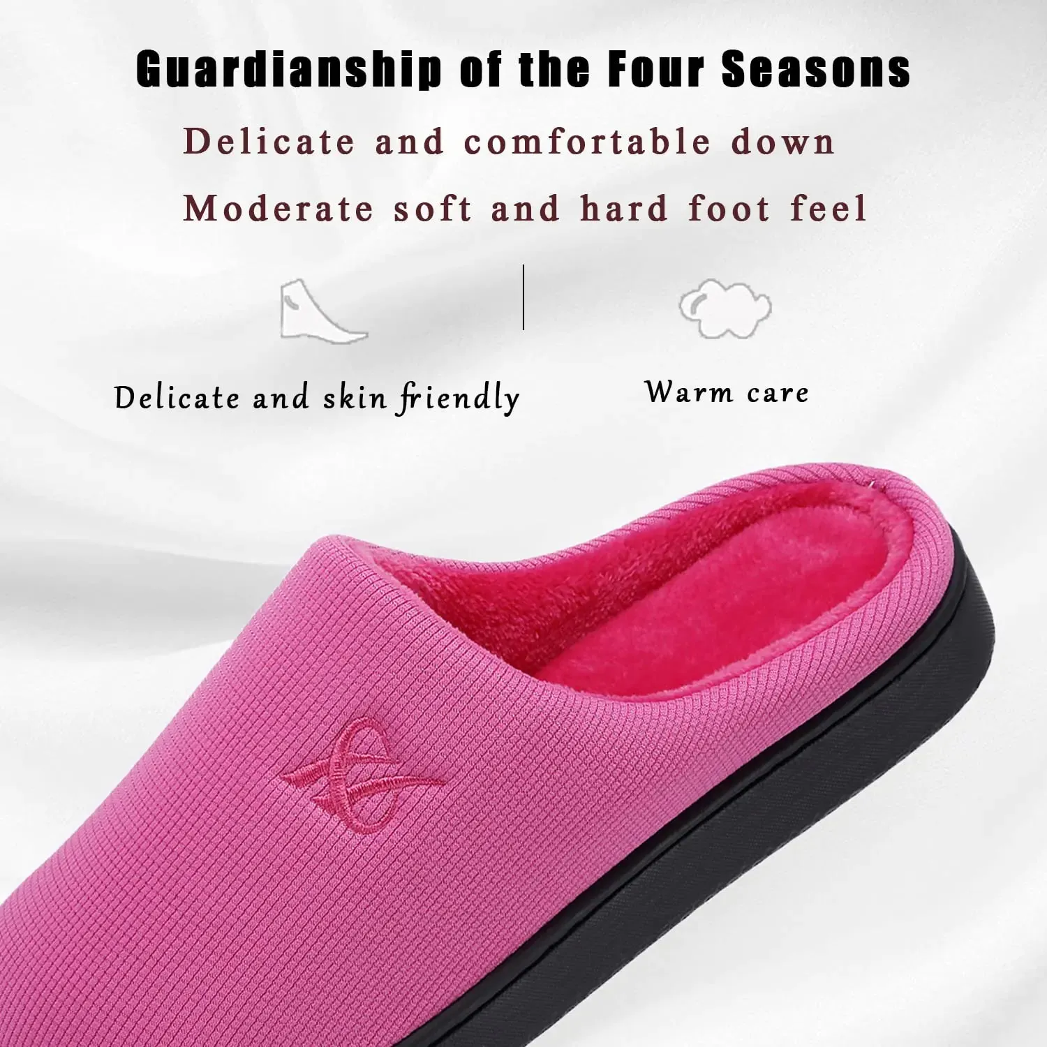 Memory Foam Slippers for Women's and Men's Casual House Shoes 9-10 Women/7-8 Men Rose Red