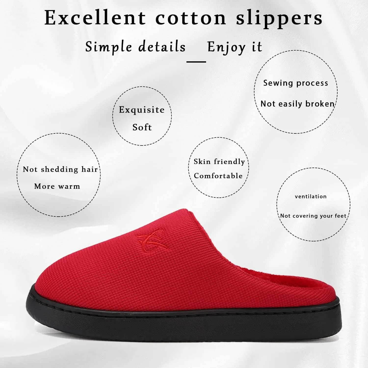 Memory Foam Slippers for Women's and Men's Casual House Shoes