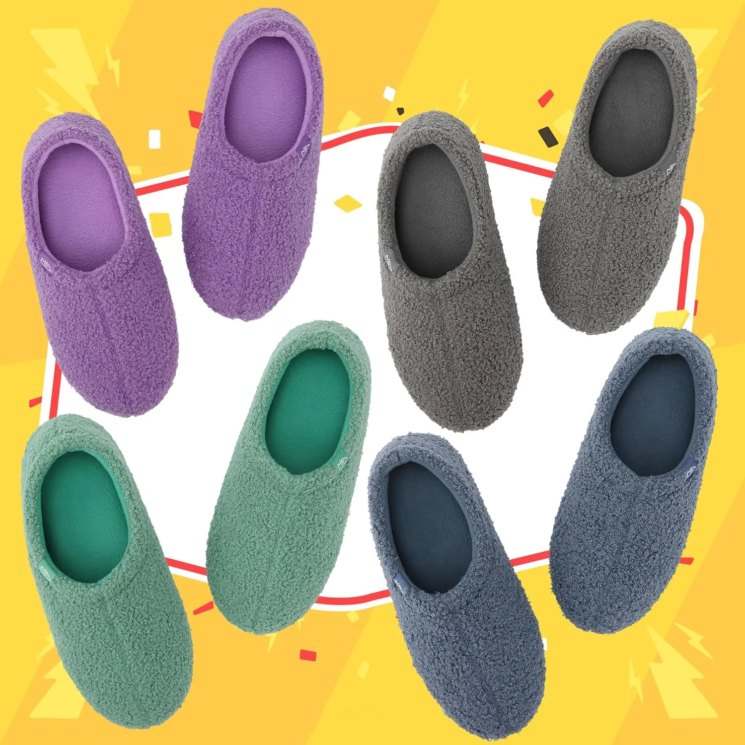 Memory Foam Slippers Indoor Women's Curly Fleece Home Shoes Soft Warm House Slippers