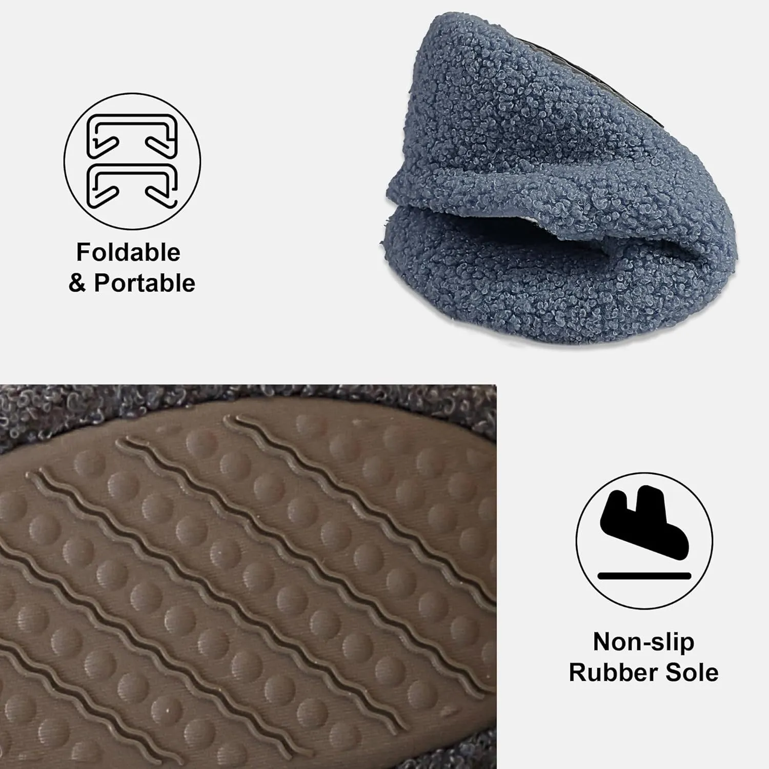 Memory Foam Slippers Indoor Women's Curly Fleece Home Shoes Soft Warm House Slippers