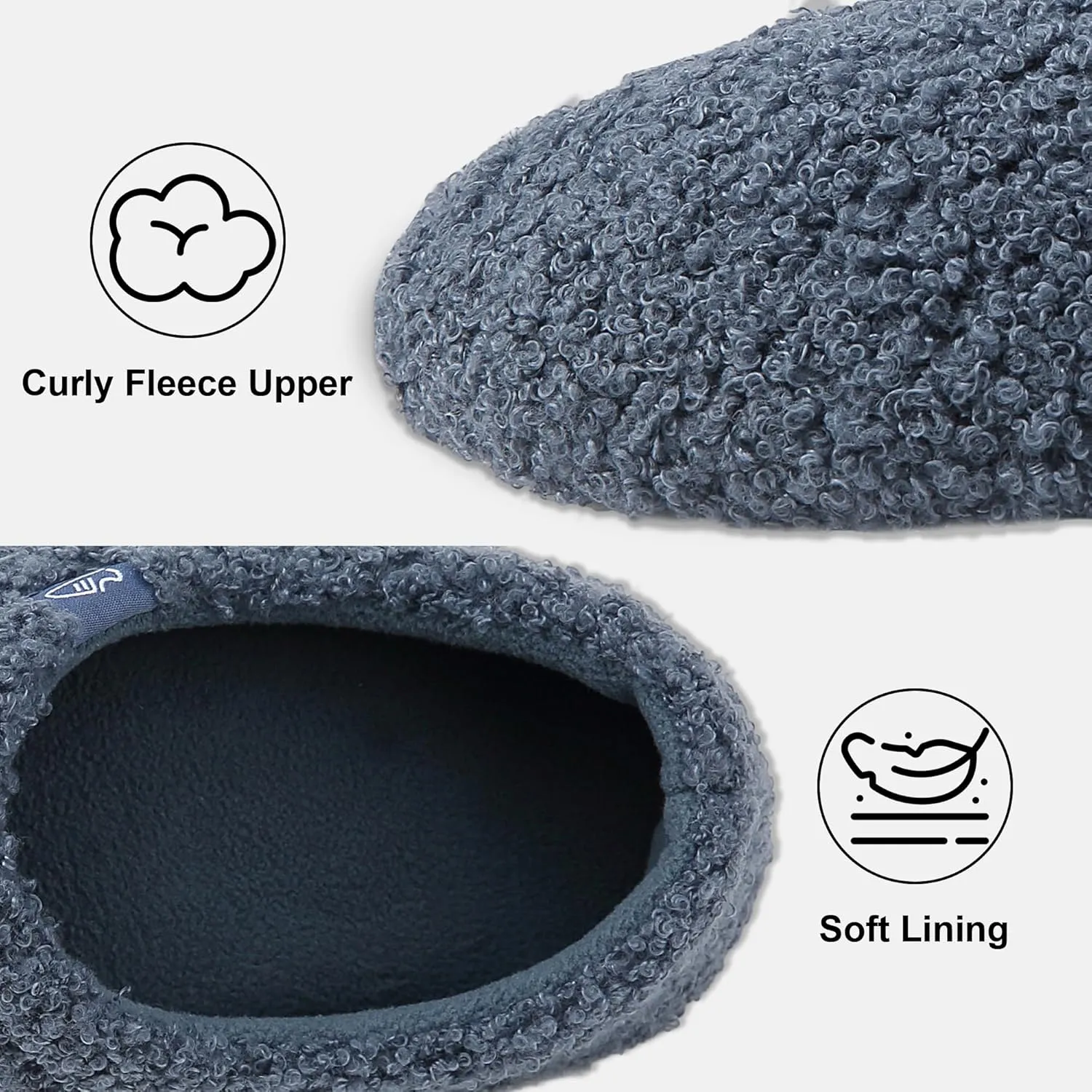 Memory Foam Slippers Indoor Women's Curly Fleece Home Shoes Soft Warm House Slippers