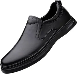 Men Vegan Leather Oxford Dress Shoes Lace Up Apron Toe Formal Anti Slip Rubber Sole Low Top Wedding Comfortable