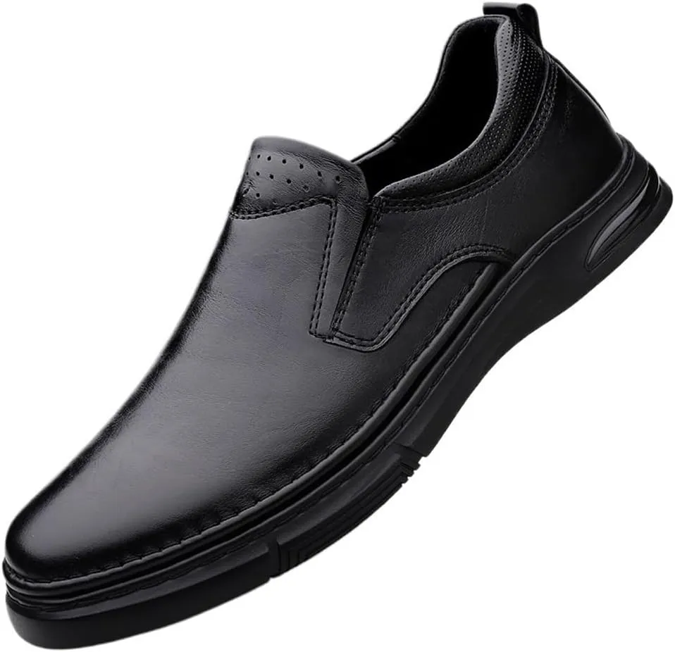 Men Vegan Leather Oxford Dress Shoes Lace Up Apron Toe Formal Anti Slip Rubber Sole Low Top Wedding Comfortable