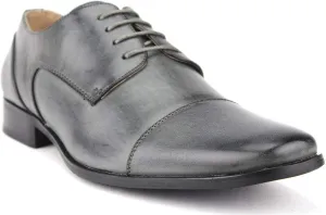 Men's 37686 Cap Toe Hand Burnished Lace Up Dress Shoes Oxfords