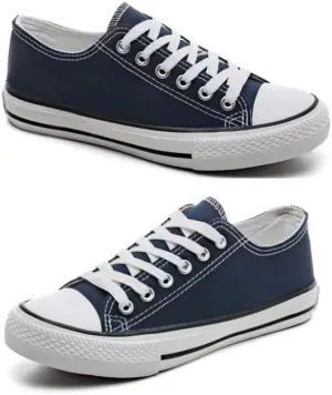 Men's and Women's Canvas Shoes Student Couple Low top Shoes Casual Large Size Vulcanized Plate Shoes (Navy Blue, Big Kid, Men, 8, Numeric Range, US Footwear Size System, 9.5, Medium)