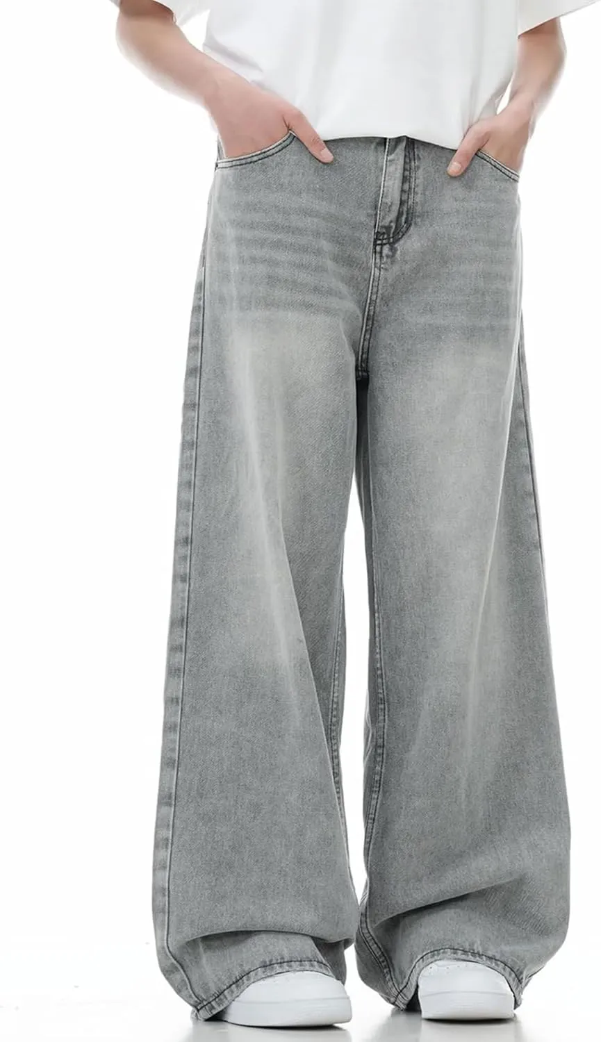 Men's Baggy Jeans Y2k Hip Hop Skater Jeans Loose fit Skateboard Pants Wide Leg Harajuku Pants