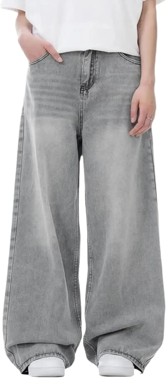 Men's Baggy Jeans Y2k Hip Hop Skater Jeans Loose fit Skateboard Pants Wide Leg Harajuku Pants
