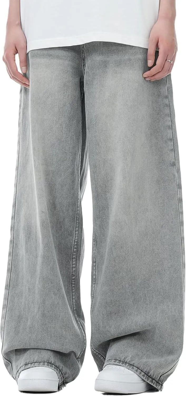 Men's Baggy Jeans Y2k Hip Hop Skater Jeans Loose fit Skateboard Pants Wide Leg Harajuku Pants