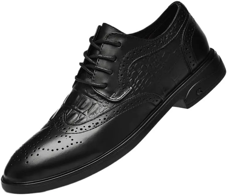 Men's Breathable Dress Shoes Fashion Business Oxford Shoes Working Office Leather Tuxedo Shoes for Men