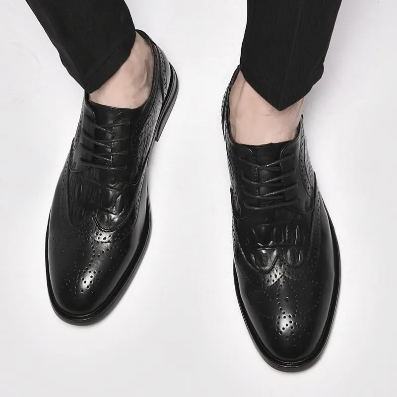 Men's Breathable Dress Shoes Fashion Business Oxford Shoes Working Office Leather Tuxedo Shoes for Men