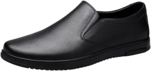 Mens British Style Leather Oxford Flats Slip On Business Dress Office Wedding Party Suit Shoes Comfortable Low Top Walking