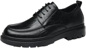Men's Business Lace-ups Casual Leather Shoes Men's Low Thick Bottom Shoes Driving Comfortable Shoes(D,9.5)