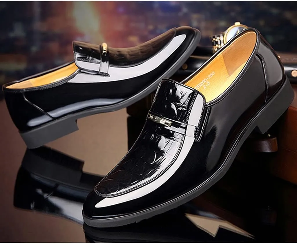 Men's Business Leather Shoes,Banquet Wedding Prom Dress Shoes British Work Office Formal Shoes,Black- 44/UK 9.5/US 10