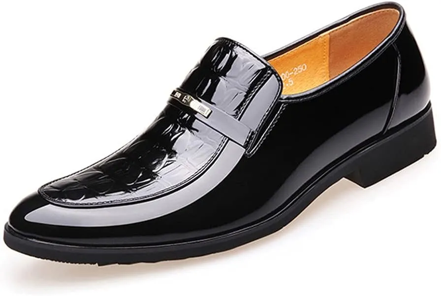 Men's Business Leather Shoes,Banquet Wedding Prom Dress Shoes British Work Office Formal Shoes,Black- 44/UK 9.5/US 10