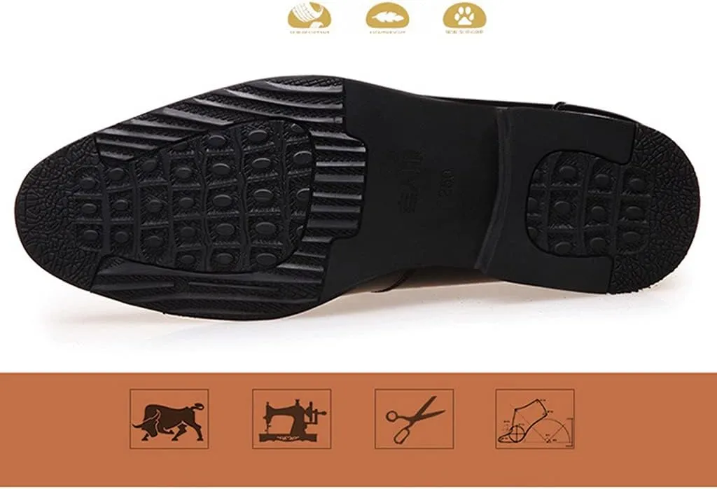 Men's Business Leather Shoes,Banquet Wedding Prom Dress Shoes British Work Office Formal Shoes,Black- 44/UK 9.5/US 10