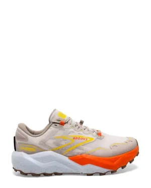 Men's Caldera 7 Trail Running Shoes In White Sand/chateau Gray/yellow