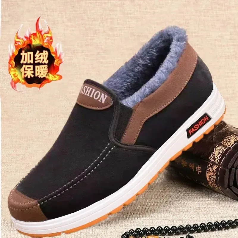 Men's canvas shoes, men's shoes, one foot lazy shoes, cowhide sole, anti slip and wear-resistant casual shoes for men