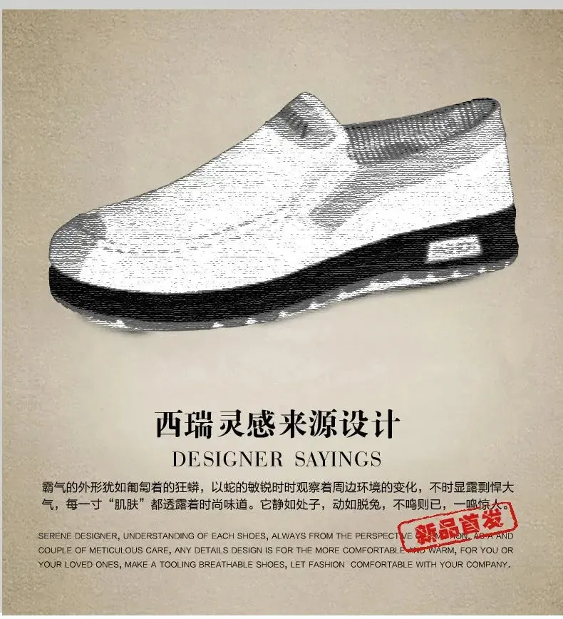 Men's canvas shoes, men's shoes, one foot lazy shoes, cowhide sole, anti slip and wear-resistant casual shoes for men