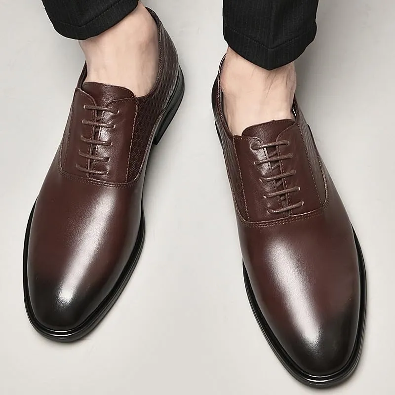 Mens Casual Dress Shoes Comfortable Men's Classic Lace-up Formal Business Oxfords Shoes