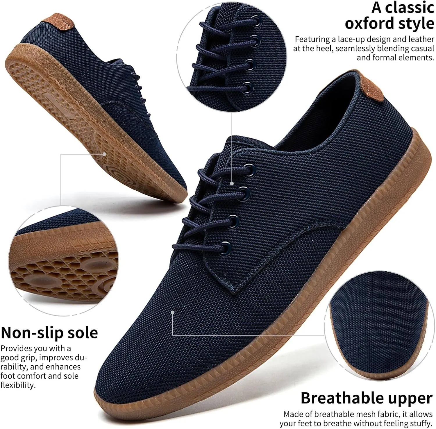 Mens Casual Dress Shoes - for Men Slip On Shoes for Men Black Business Casual Sneakers for Men Loafers Breathable Mesh Gym Workout Tennis Shoes Running Shoes Walking Shoes