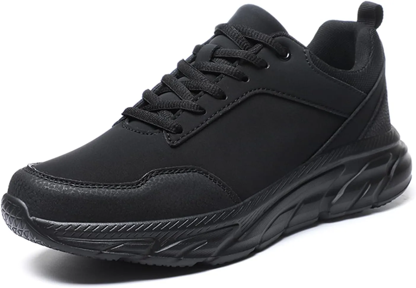 Men's Casual Sneakers Anti-Slip Wear-Resistant Platform Soft Thick Outsole Water-Proof Leather Upper Lightweight Fashionable Cushioned Lace-Up Workout Outdoor Travel Sports Shoes