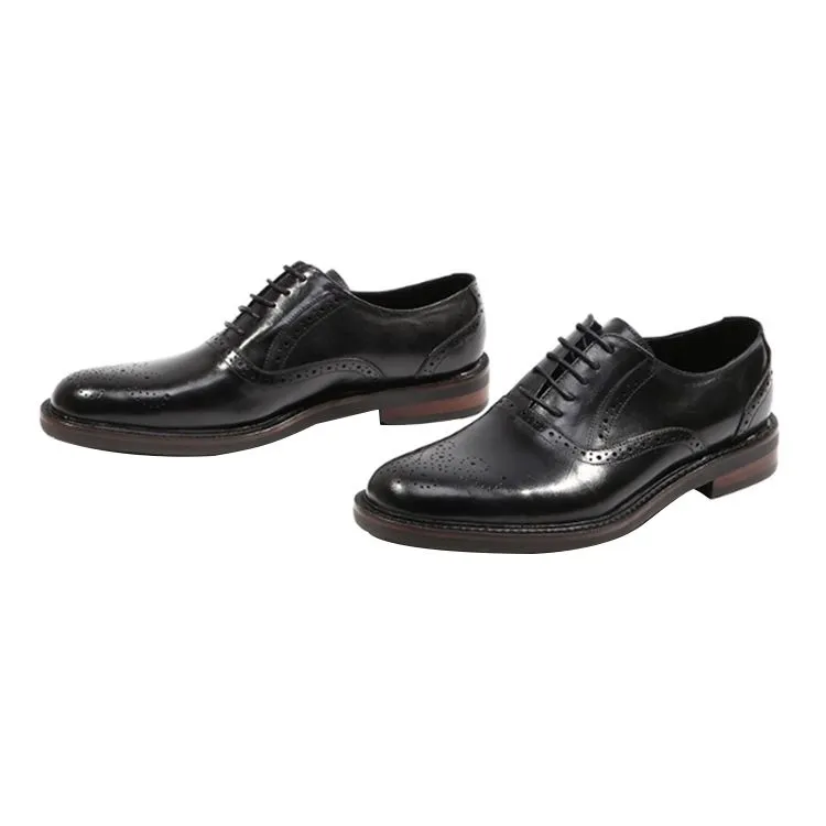 Men's Classic Handmade Cow Leather Brogue Dress Shoes