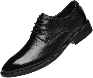 Men's Classic Slip On Dress Shoes Genuine Leather Oxford Shoes Non-Slip Business Formal Derby Shoes for Men(Black,8.5)