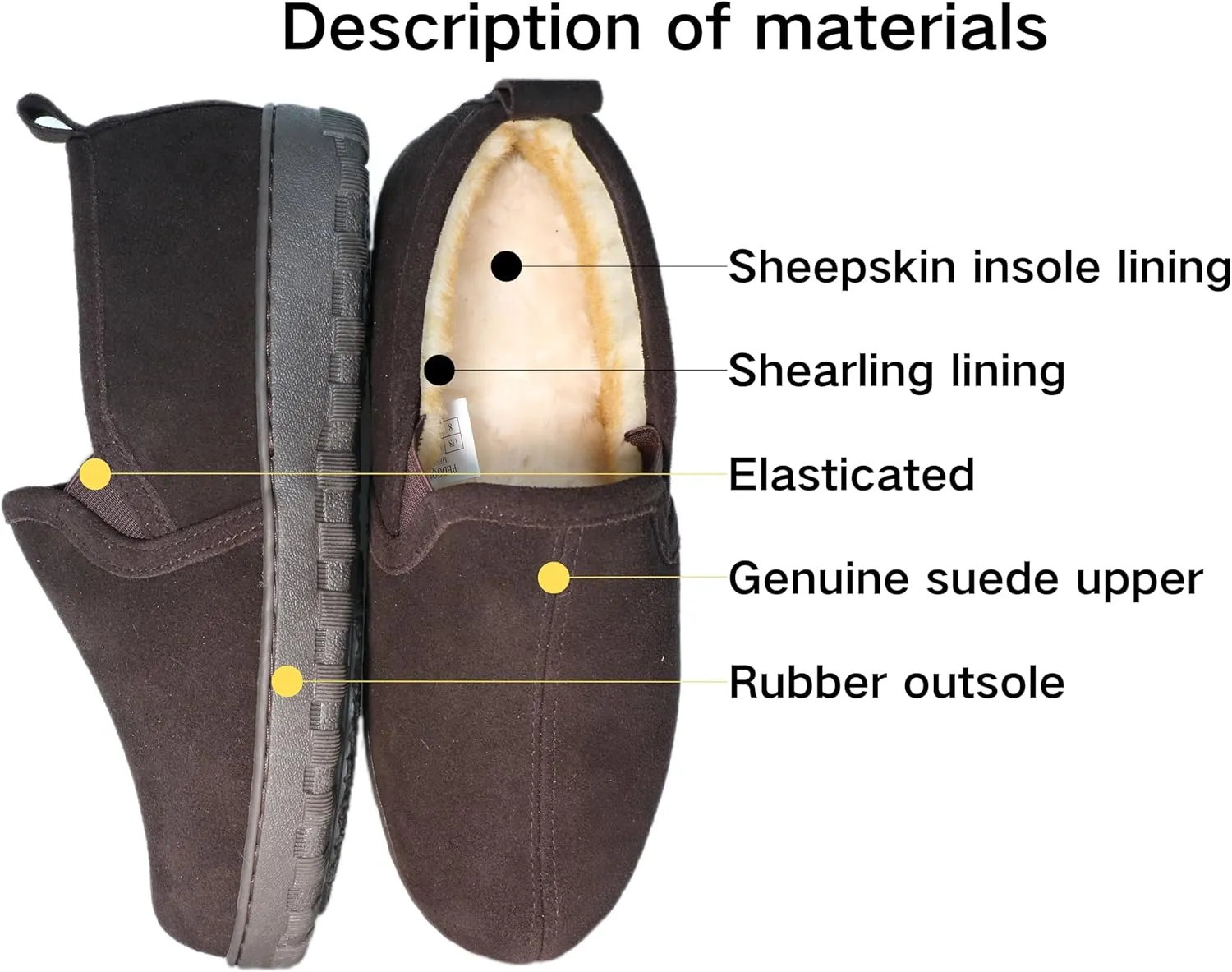 Men's Cow Suede Upper Shearling Indoor/Outdoor Slippers