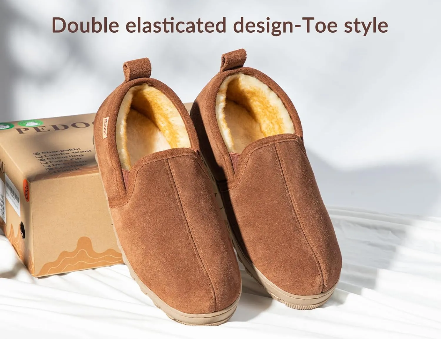 Men's Cow Suede Upper Shearling Indoor/Outdoor Slippers