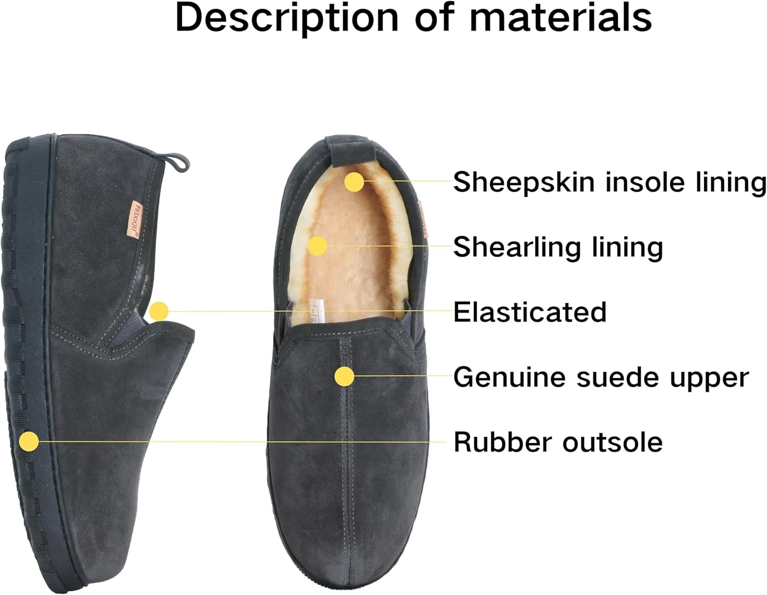 Men's Cow Suede Upper Shearling Indoor/Outdoor Slippers